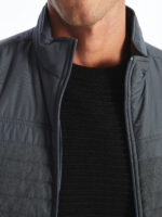 Regular Fit Funnel Neck Men's Knitwear Coat - Image 6