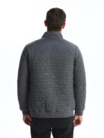 Regular Fit Funnel Neck Men's Knitwear Coat - Image 10