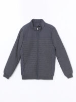 Regular Fit Funnel Neck Men's Knitwear Coat - Image 11