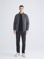 Regular Fit Funnel Neck Men's Knitwear Coat - Image 3