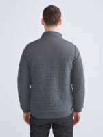 Regular Fit Funnel Neck Men's Knitwear Coat - Image 9