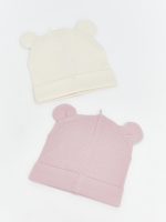 Baby Girl Beanie Set of Two with Ear Detail