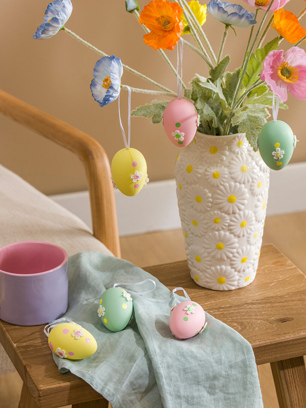Flower Patterned Decorative Ornament Set 6-piece
