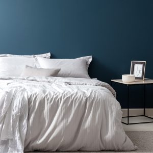 Elicia Super King Striped Satin Duvet Cover Set