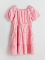 Square Collar Broderie Detail Girls' Dress - Image 2