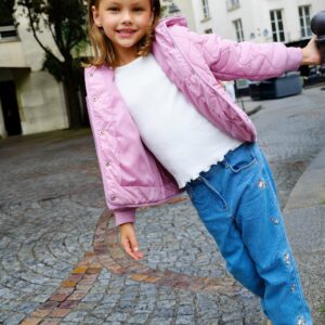 Crew Neck Long Sleeve Printed Girls' T-Shirt