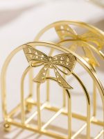 Bow-Embellished Metal Napkin Holder - Image 3