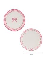 Bow Print Ceramic Cake Plate Set of 4 21 cm - Image 5