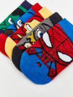 Spider-Man Patterned Boys Trainer Socks 5 Pack - Image 4