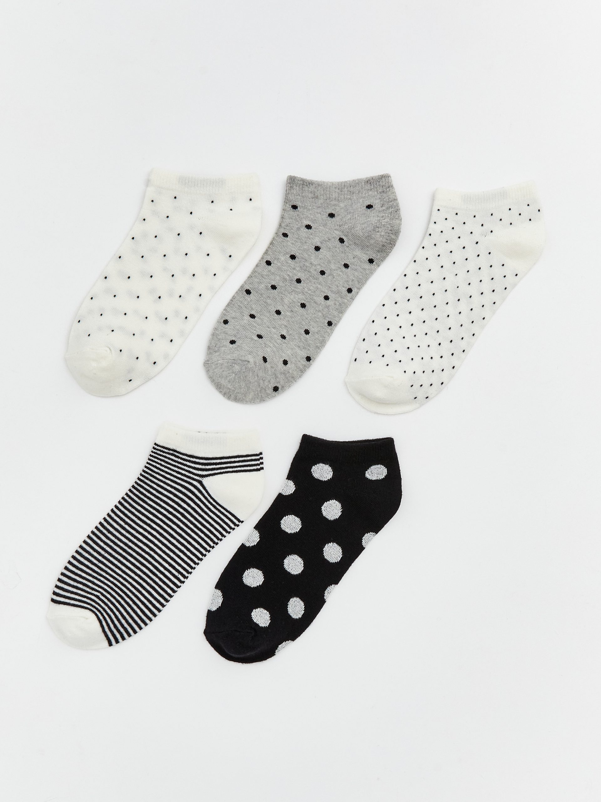L_20261-S60774Z8-FDU_A.jpg Polka Dot Women's Trainer Socks 5-Pack - Image 1