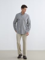 Regular Fit Plaid Gabardine Shirt - Image 2