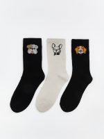 Women's 3-Pack of Dog-Patterned Ankle Socks