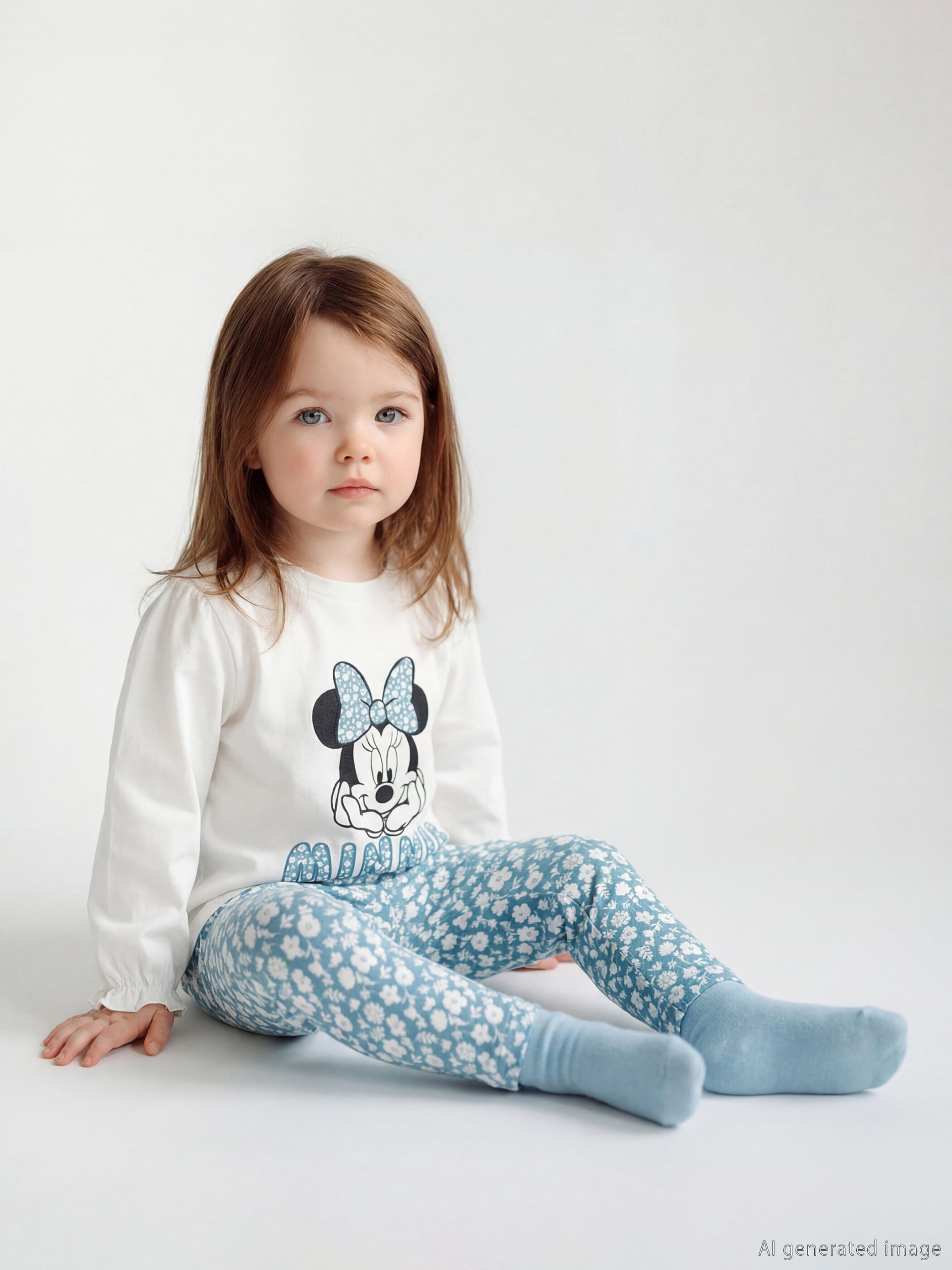 Minnie Mouse Print Baby Girl T-Shirt and Leggings