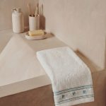 Striped Embroidered Cotton Hand Towel 30x50 cm