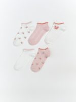 Patterned Girls' Trainer Socks 5 Pack