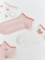 Patterned Girls' Trainer Socks 5 Pack - Image 2
