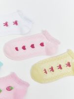 Patterned Girls' Trainer Socks 5 Pack - Image 2