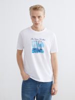 Plus Size Crew Neck Printed Cotton Men's T-Shirt