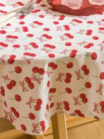 Cherry Printed Tablecloth 150x150 cm - Image 2