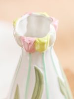 Flower Figured Ceramic Vase 20 cm - Image 3