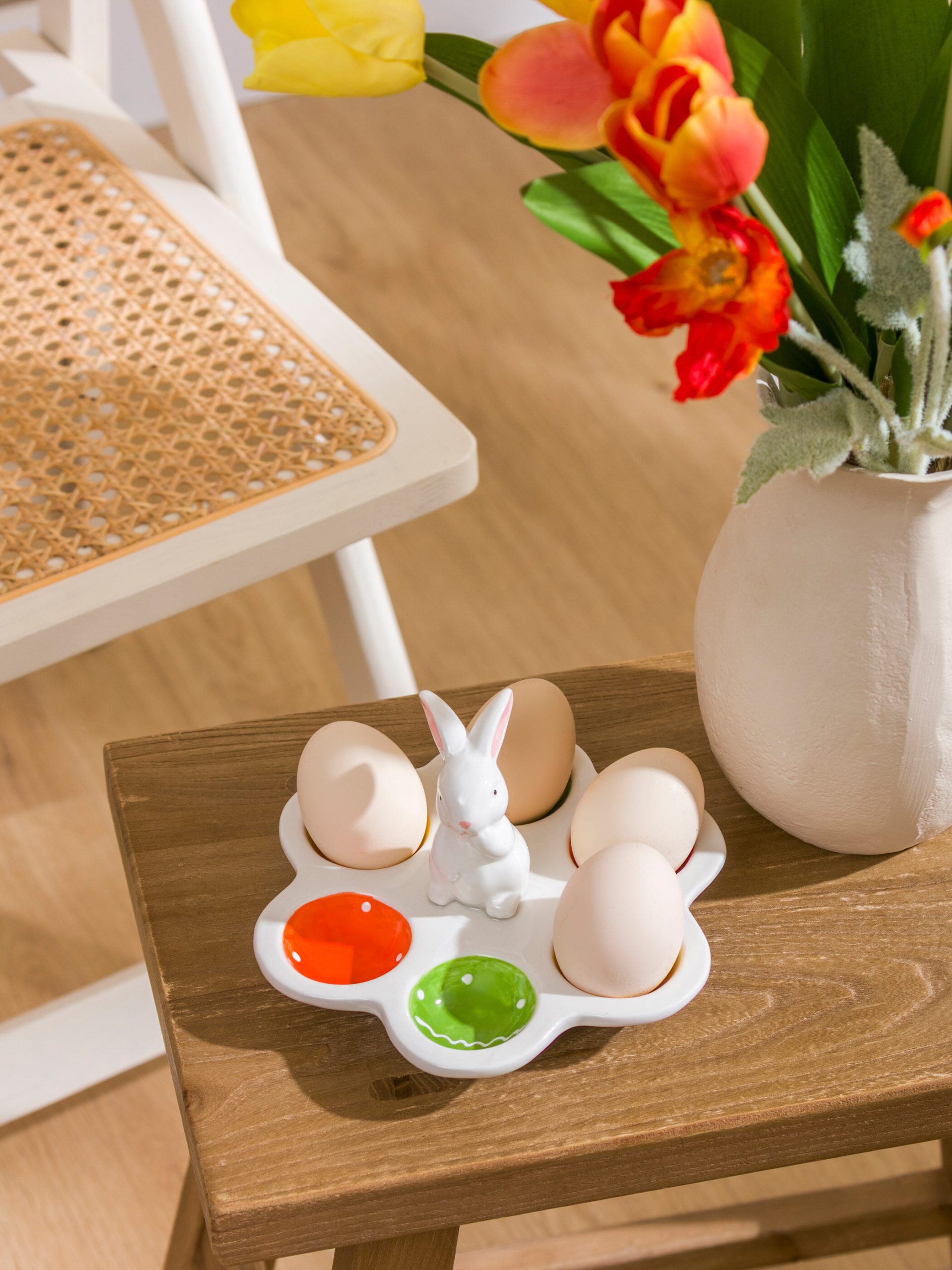 Rabbit Figured Ceramic Egg Cup Set of 6