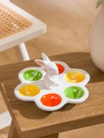 Rabbit Figured Ceramic Egg Cup Set of 6 - Image 2