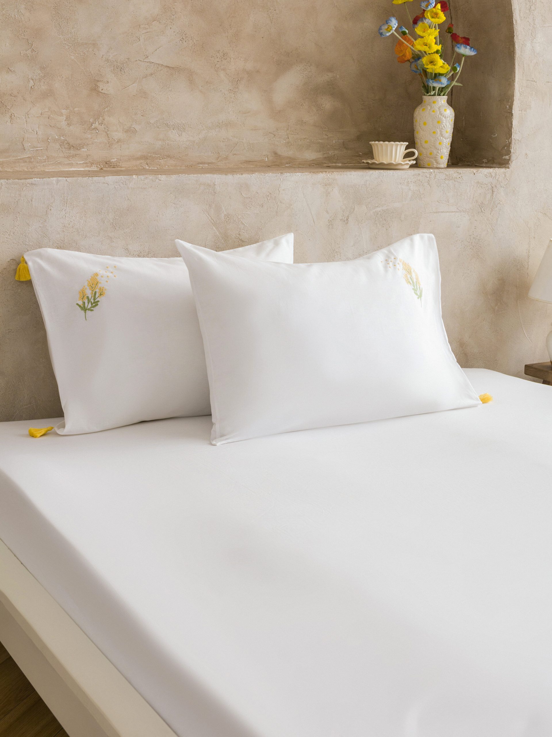 Embroidered Cotton Pillowcase Set of Two 50x70 cm