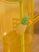 Pineapple Printed Straw Water Bottle - Image 2