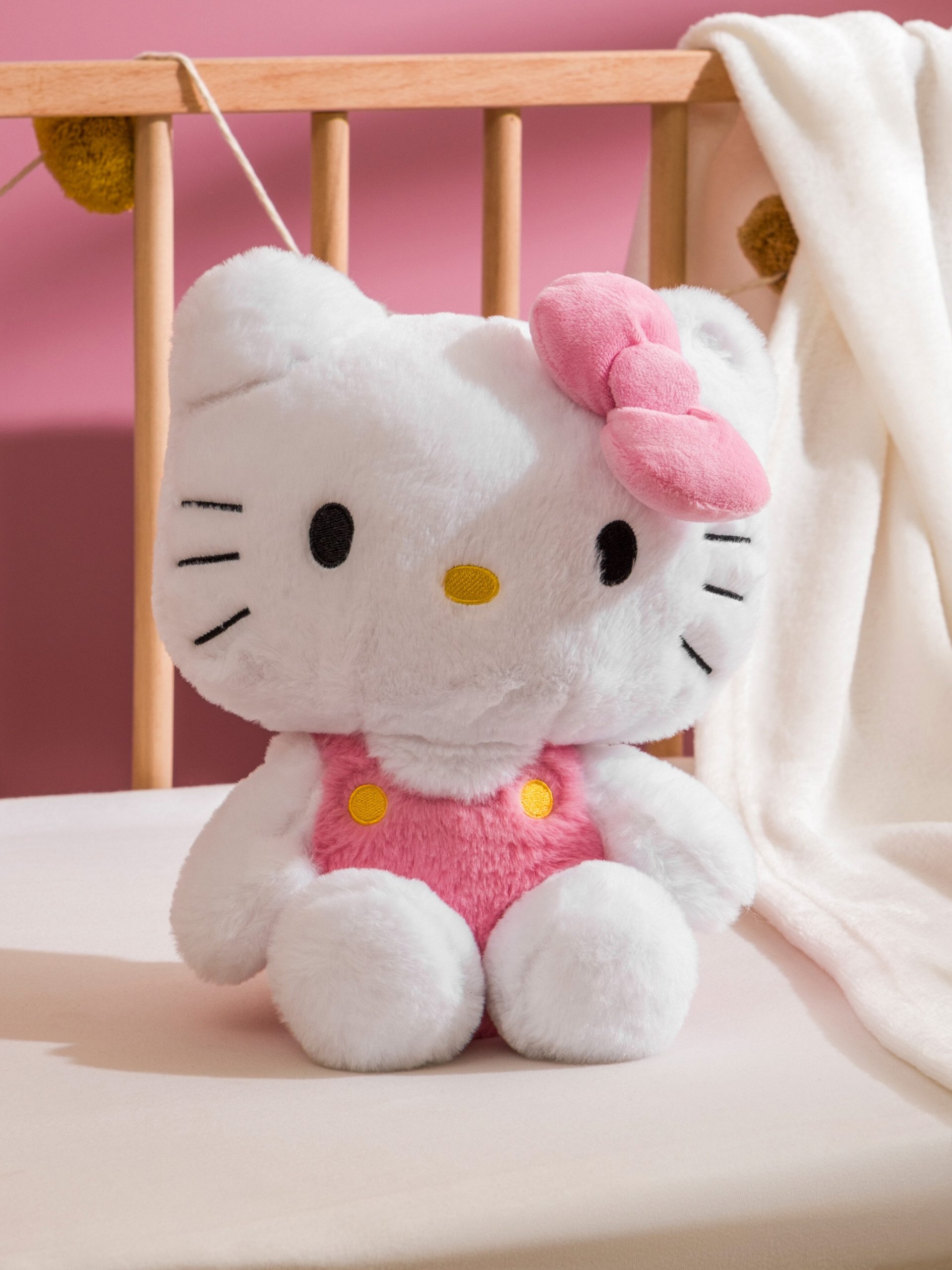 Hello Kitty Plush Cushion, a darling accent for your little one's space, measuring 30 cm.