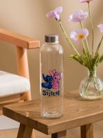 Stitch Print Glass Water Bottle 750 ml