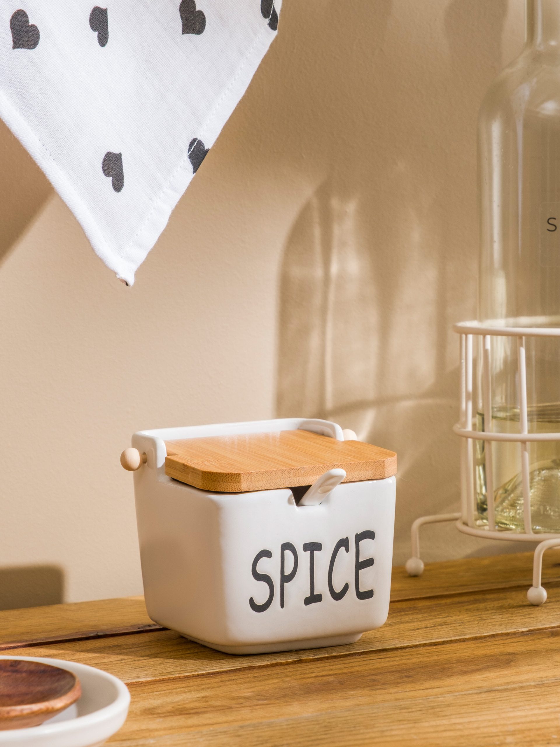 Ceramic Storage Jar with Wooden Lid