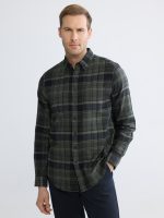 Men's Regular Fit Plaid Gabardine Shirt