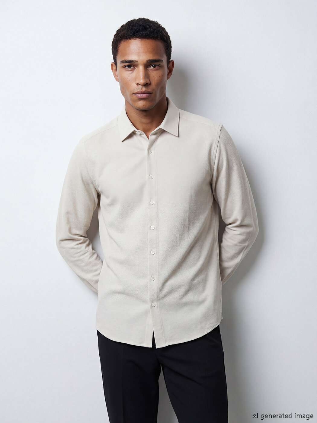 L_20261-S60910Z8-S2W-99-76-96-188_A.jpg Slim Fit Dobby Men's Shirt - Image 1