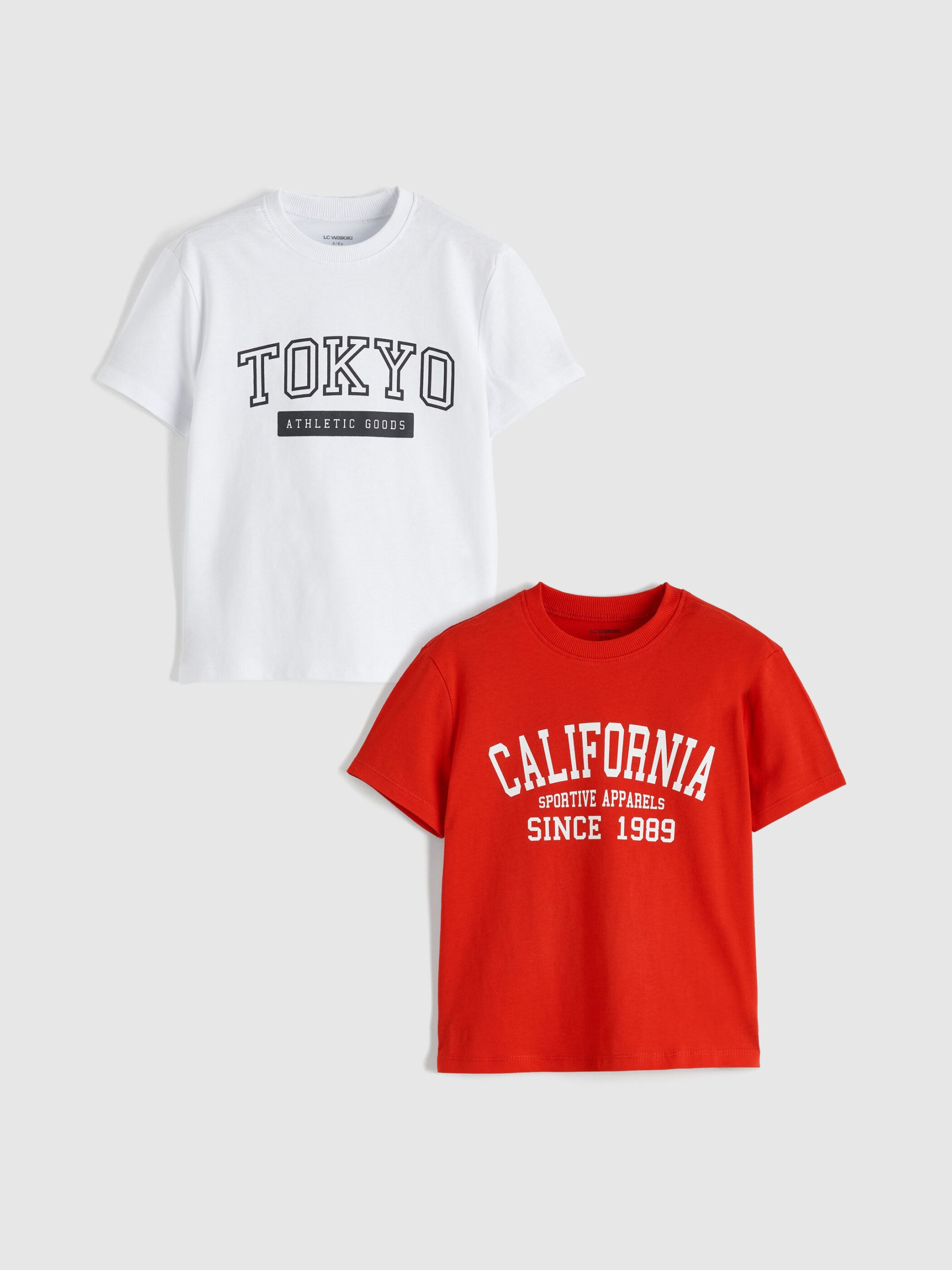 Crew Neck Printed Boy T-Shirt 2-Pack