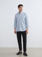 Men's Regular Fit Plaid Gabardine Shirt - Image 3