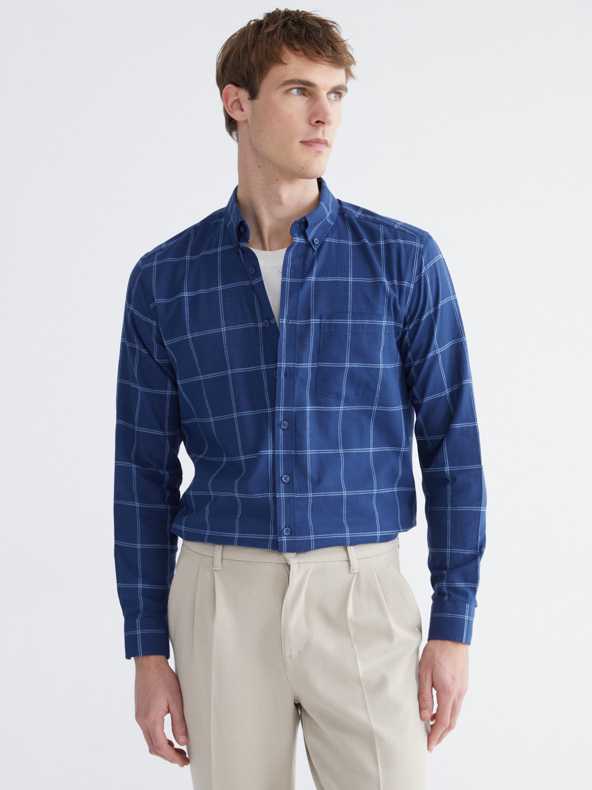 Regular Fit Plaid Men's Shirt