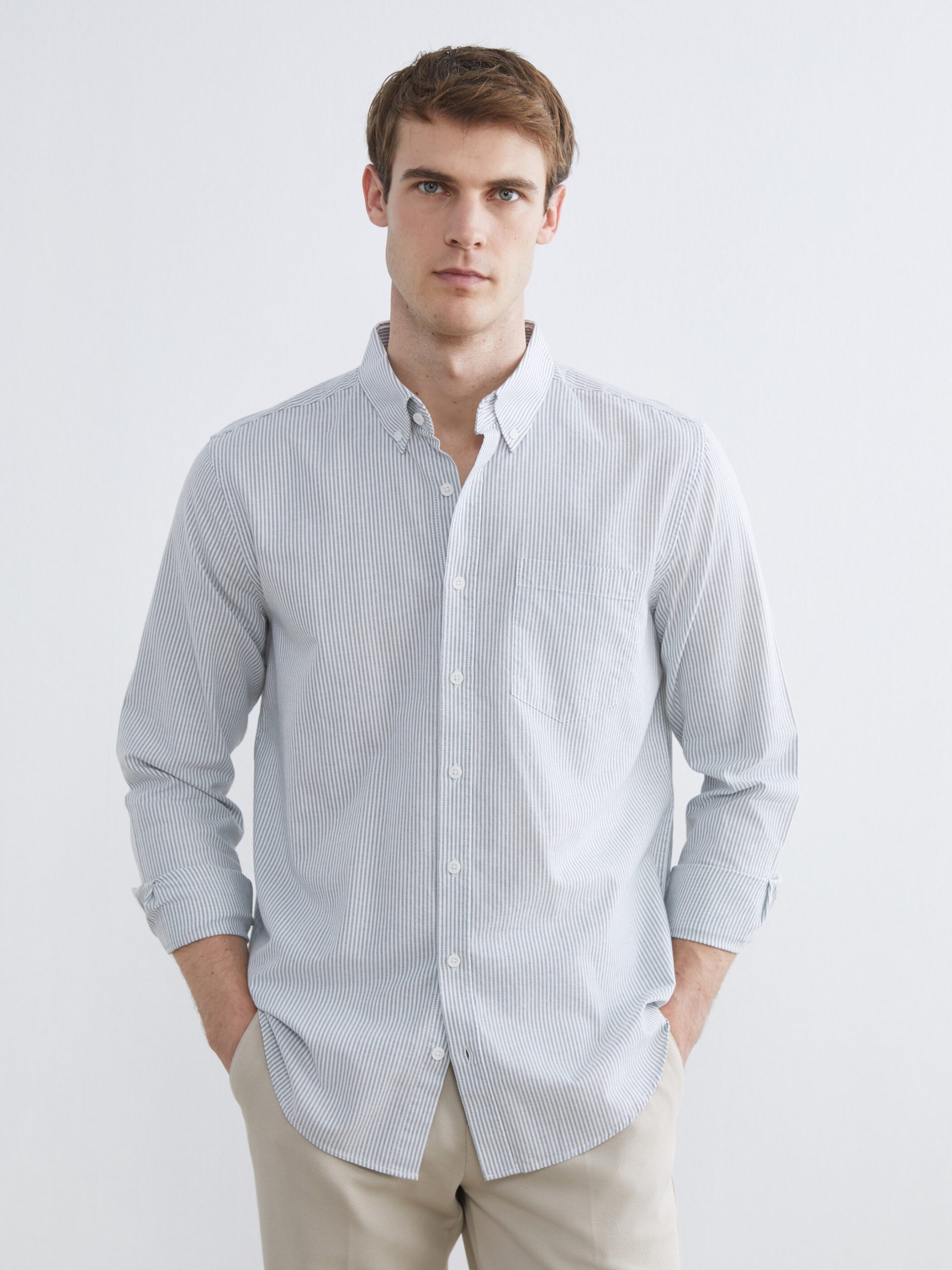 L_20261-S61568Z8-LFT-99-80-94-189_A.jpg Regular Fit Striped Shirt - Image 1