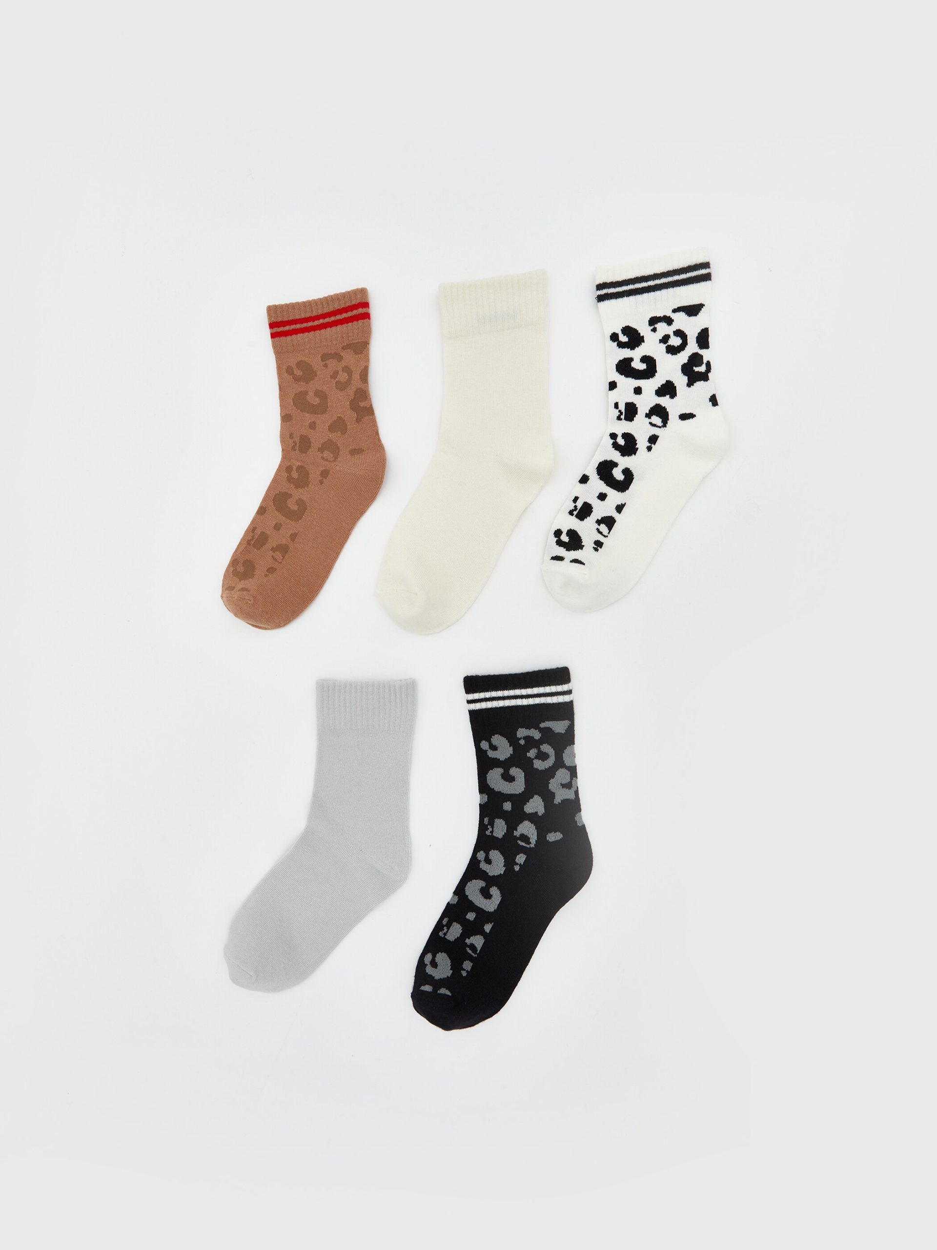 Leopard Print Women's Ankle Socks 5-Pack