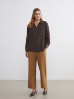 Women's Loose Fit Pleated Trousers
