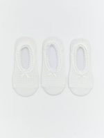 Lace Detail Bow Women's Invisible Socks 3-Pack