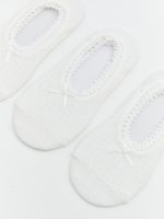 Lace Detail Bow Women's Invisible Socks 3-Pack - Image 2