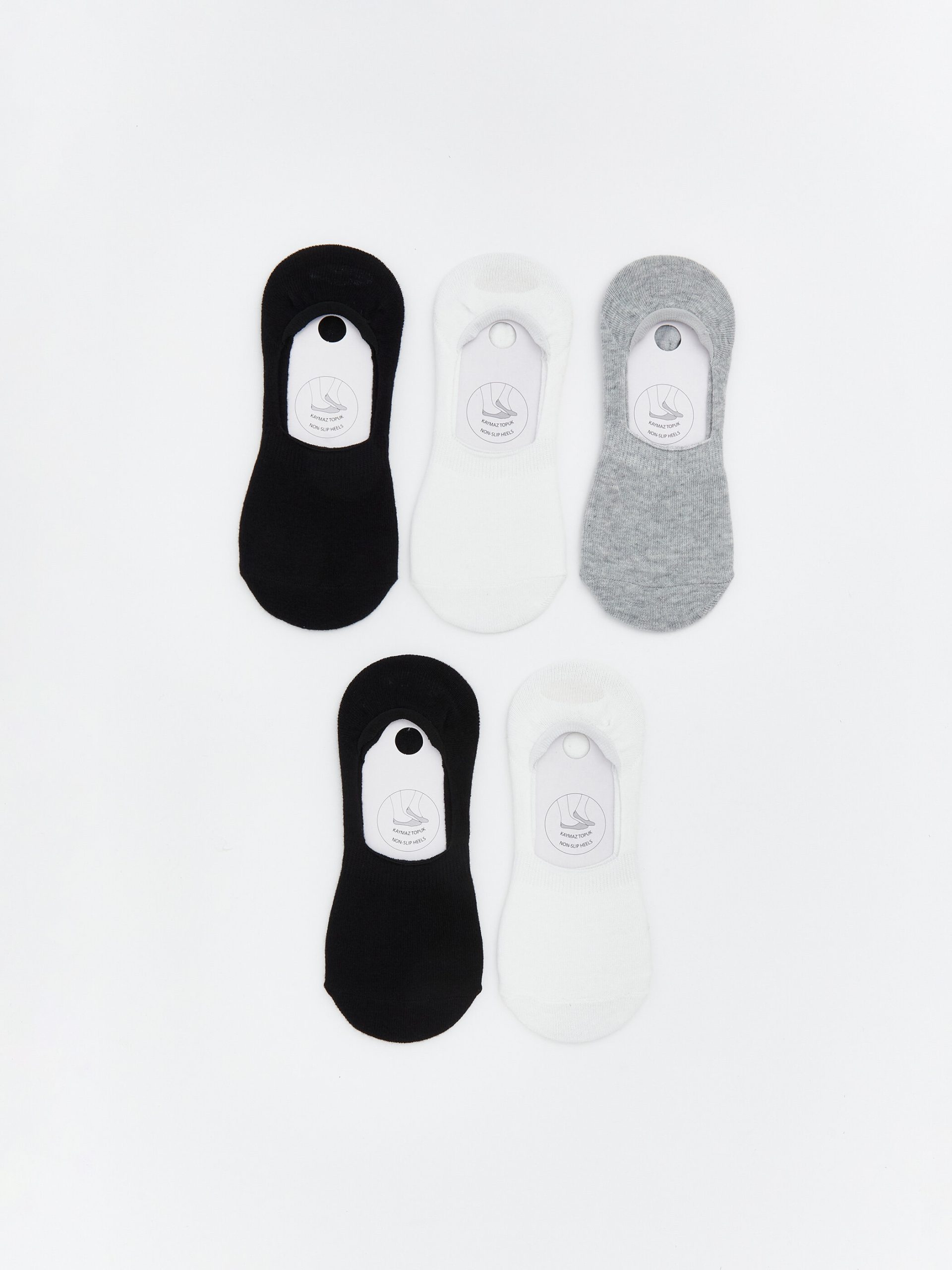 L_20261-S64700Z8-CVL_A.jpg Non-Slip Heel Women's Ballerina Socks 5-Pack - Image 1