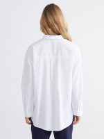 Striped Floral Embroidered Poplin Women's Shirt - Image 4