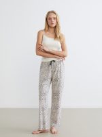 Women's Leopard Print Pajama Bottoms with an Elasticated Waist
