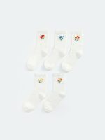 Floral Women's Ankle Socks, Set of 5