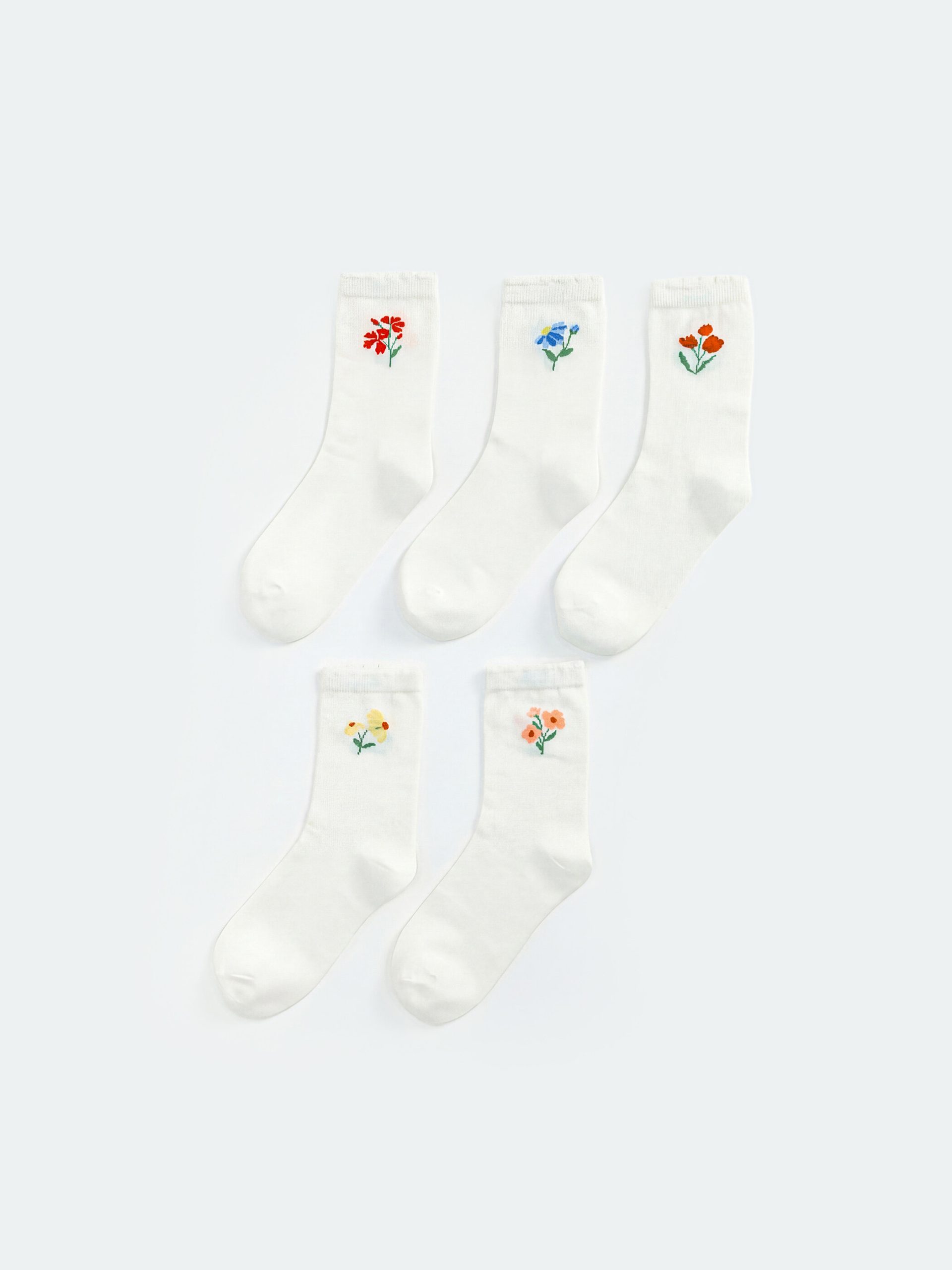L_20261-S65583Z8-FDU_A.jpg Floral Women's Ankle Socks, Set of 5 - Image 1