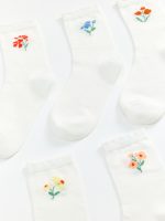 Floral Women's Ankle Socks, Set of 5 - Image 2