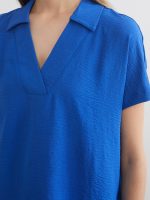 Collared Neck Oversize Aerobin Blouse - Image 3