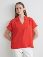 Collared Neck Oversize Aerobin Blouse