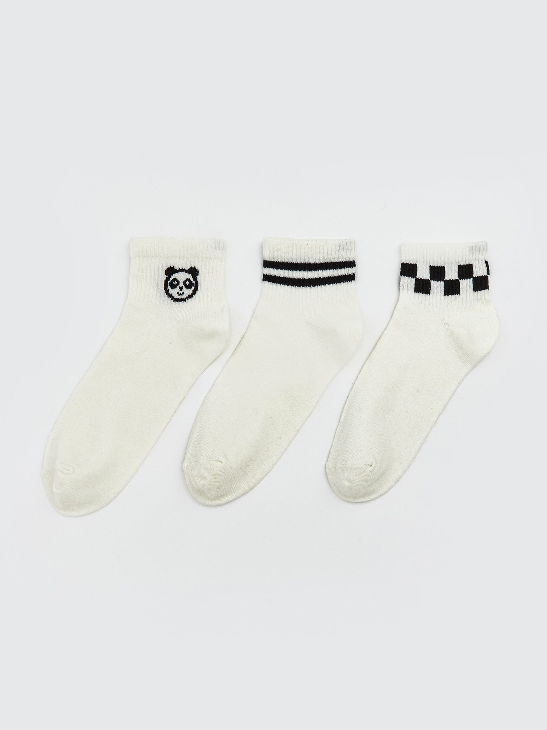 L_20261-S67644Z8-FFB_A.jpg Patterned Women's Trainer Socks 3-pack - Image 1